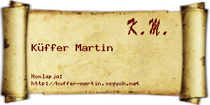 Küffer Martin névjegykártya